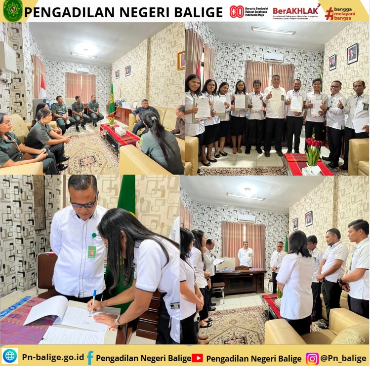 Penandatanganan Perjanjian Kerja Pegawai Pemerintah dengan Perjanjian Kerja pada Pengadilan Negeri Balige